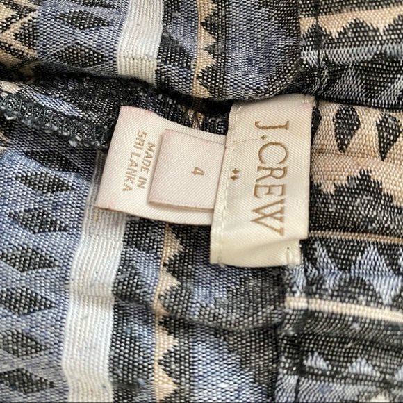 J. Crew Factory Shorts 3 Inch Geometric Pattern Pull On Gray Blue Boho Summer 4 - Picture 6 of 8